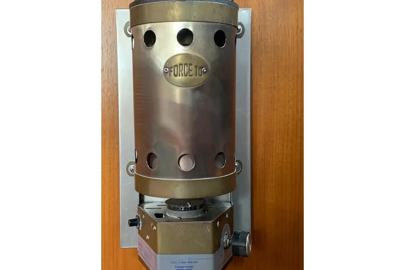 Slide: The Image of Force 10 propane heater mounted below. - 53