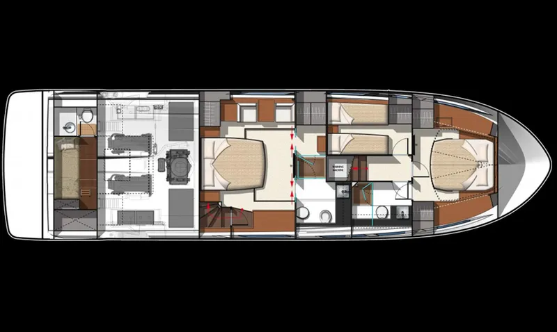 Slide: The Image of Manufacturer Provided Image: Top view layout of 2013 Prestige 550 S yacht interior design. - 56