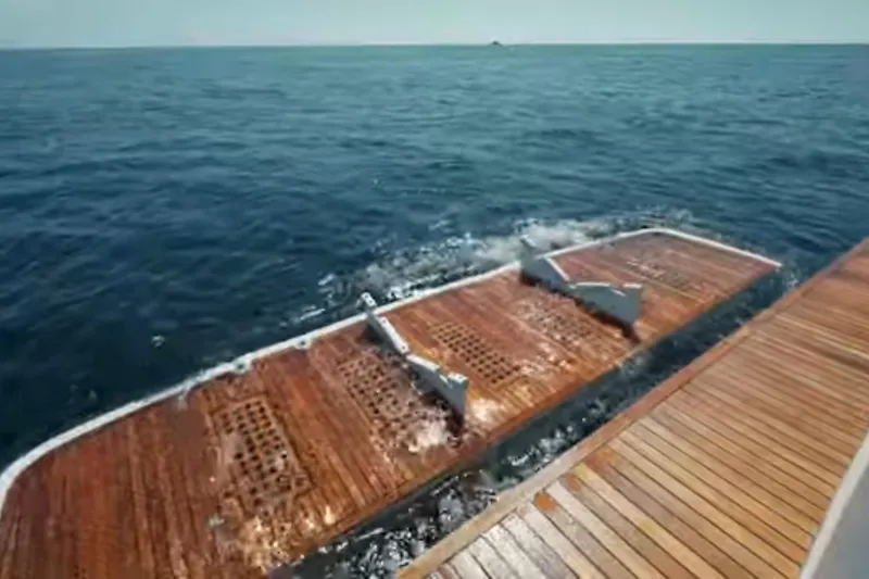 Slide: The Image of 2013 Prestige 550 S yacht with wooden deck on open sea. - 8