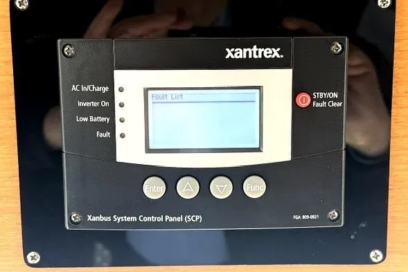 Slide: The Image of Xantrex Xanbus System Control Panel on 1989 Grand Banks 42 Classic yacht. - 24