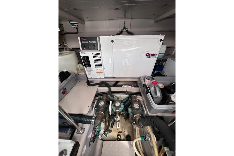 Slide: The Image of Engine room of 2004 Sea Ray 500 Sundancer with Onan Marine Genset. - 38