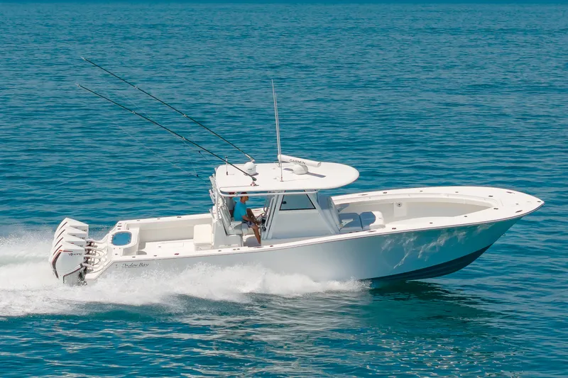 Slide: The Image of Onslow Bay 41 boat 2023 cruising on open sea. - 11