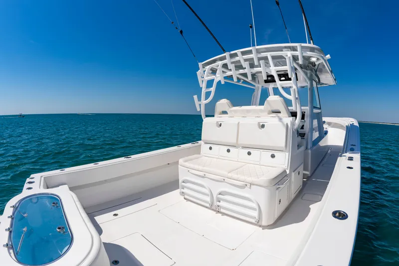 Slide: The Image of Onslow Bay 41 boat on open sea, 2023 model. - 24