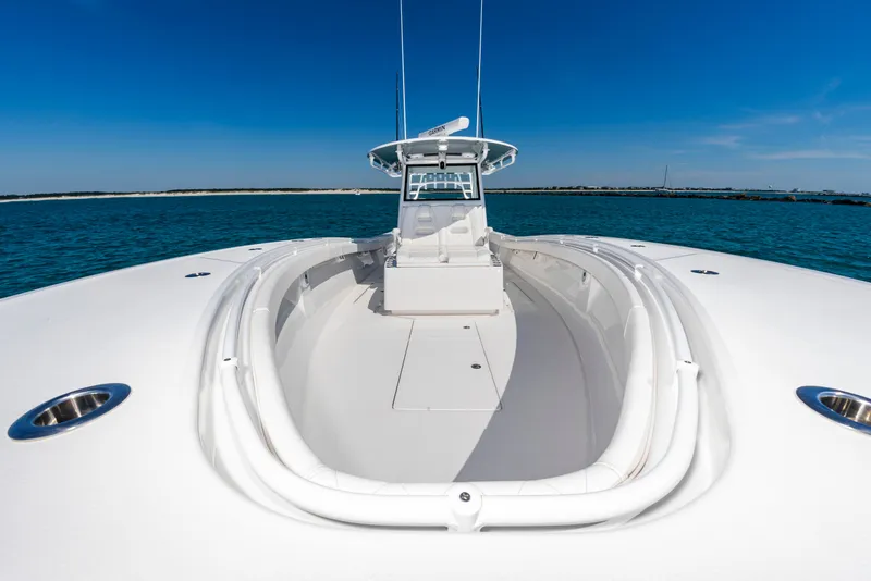 Slide: The Image of Onslow Bay 41 boat on calm water, 2023 model. - 30