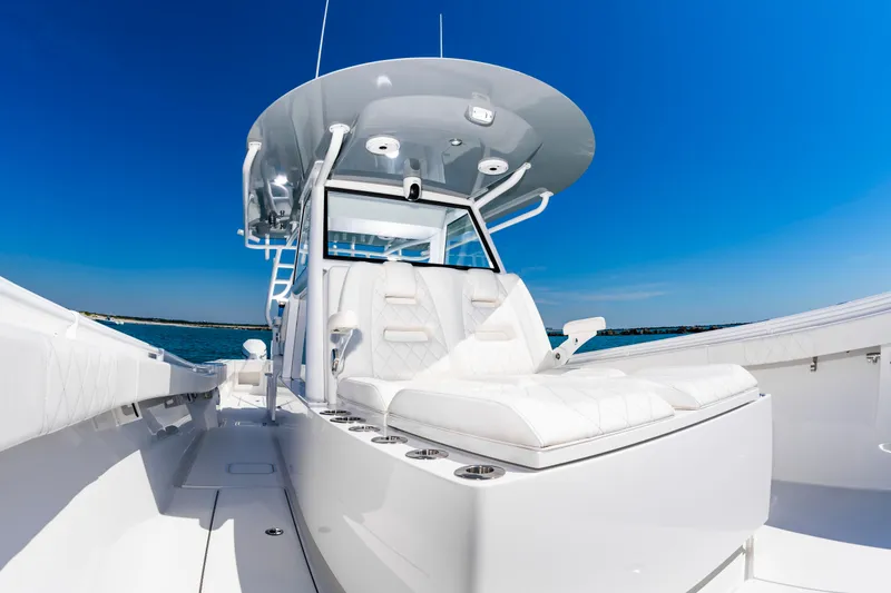 Slide: The Image of Luxurious Onslow Bay 41 boat, 2023 model, on open water. - 34