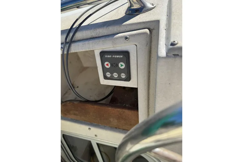 Slide: The Image of Control panel on a 1998 Pacific Seacraft Pilothouse 32 boat. - 11
