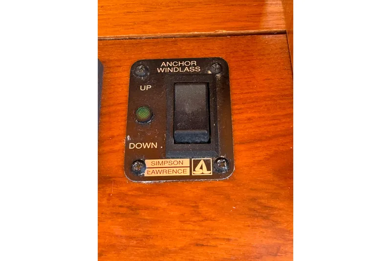Slide: The Image of Anchor windlass control panel on 1998 Pacific Seacraft Pilothouse 32 boat. - 28