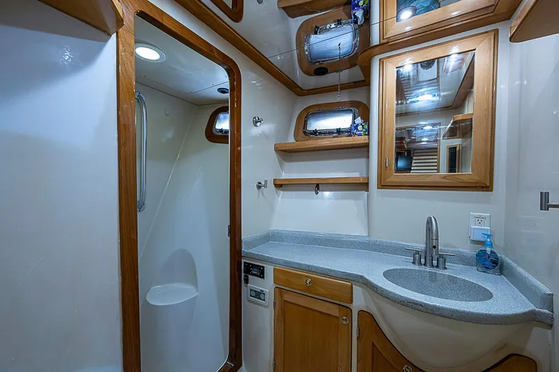 Slide: The Image of Bathroom interior of 2003 Magna Marine Nova Scotia 47 yacht with shower and sink. - 31
