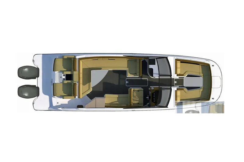 Slide: The Image of Manufacturer Provided Image: Top view of 2024 Sea Ray SDX 290 Outboard boat layout. - 11