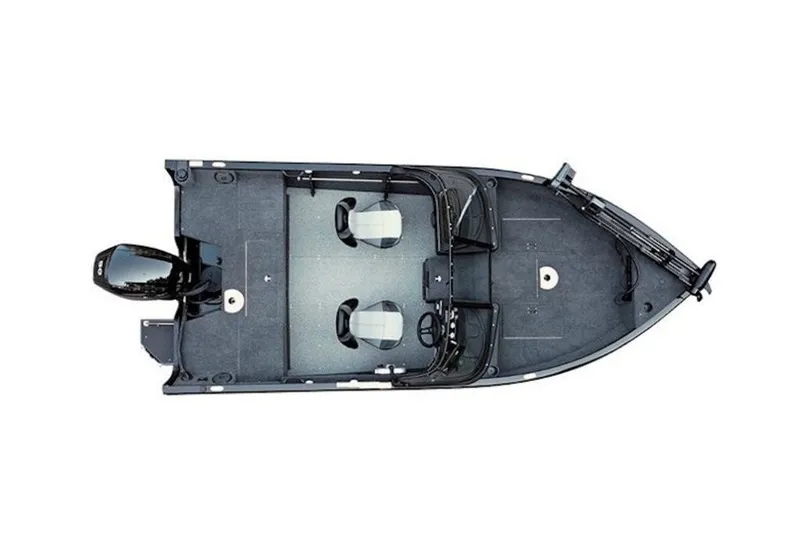 Slide: The Image of Top view of 2026 Crestliner 1650 Hawk WT fishing boat layout. - 56