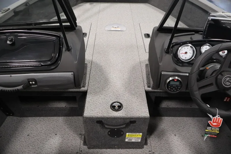 Slide: The Image of Interior view of 2026 Crestliner 1650 Hawk WT boat dashboard and controls. - 50