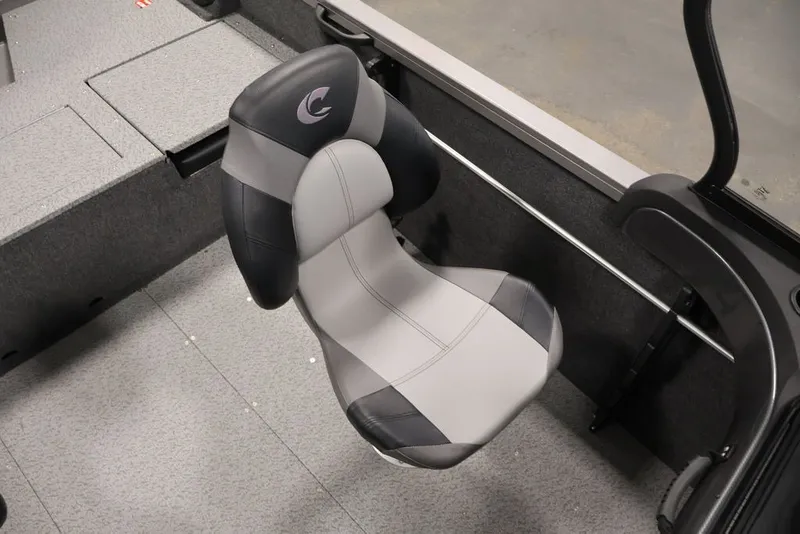 Slide: The Image of 2026 Crestliner 1650 Hawk WT boat interior with a sleek, modern seat design. - 35