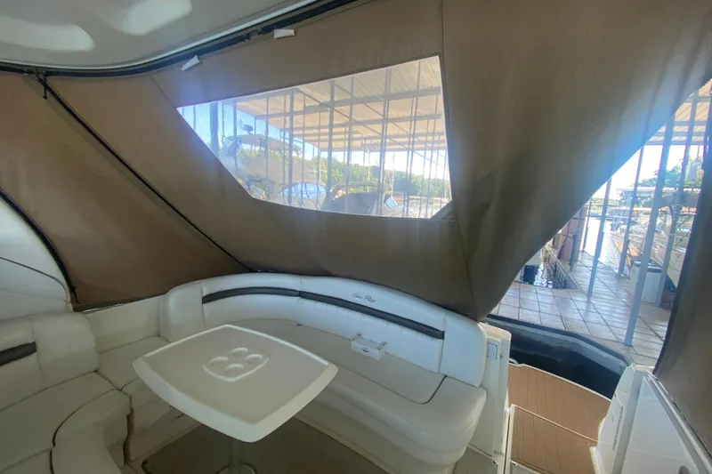 Slide: The Image of Interior of 2007 Sea Ray 40 Sundancer yacht with seating and table. - 6