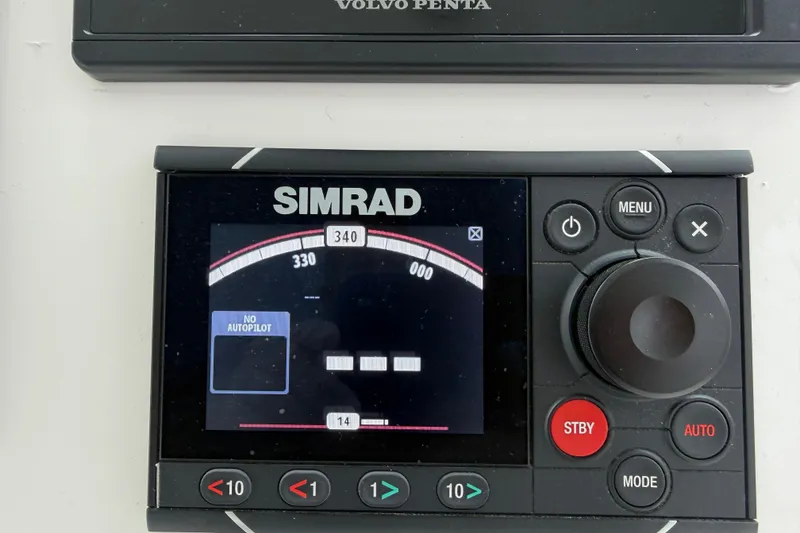 Slide: The Image of Simrad marine navigation display on 2018 H&H Marine Osmond Beal boat. - 81