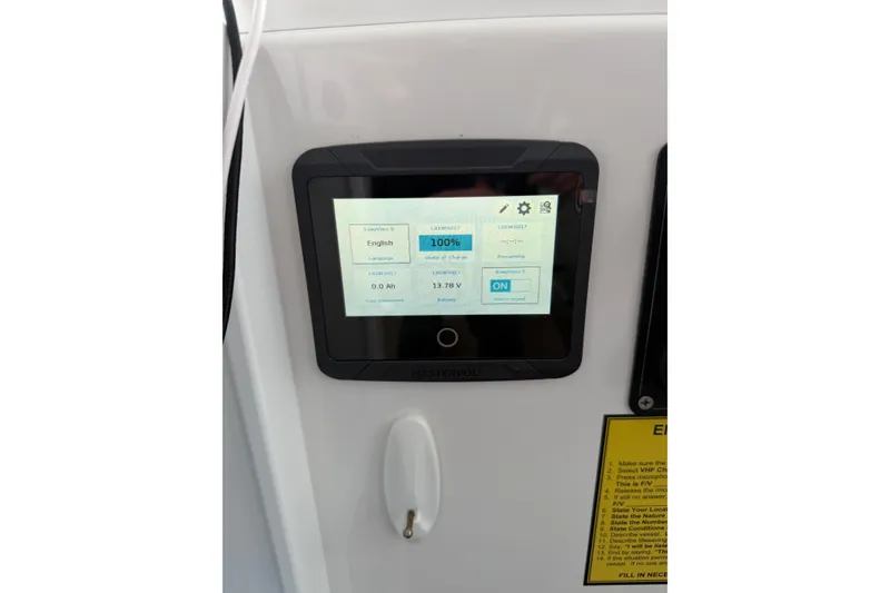 Slide: The Image of Control panel display on a 2018 H&H Marine Osmond Beal boat. - 85