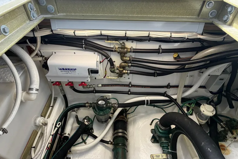 Slide: The Image of Engine room of 2018 H&H Marine Osmond Beal boat with Reverso oil change system. - 93