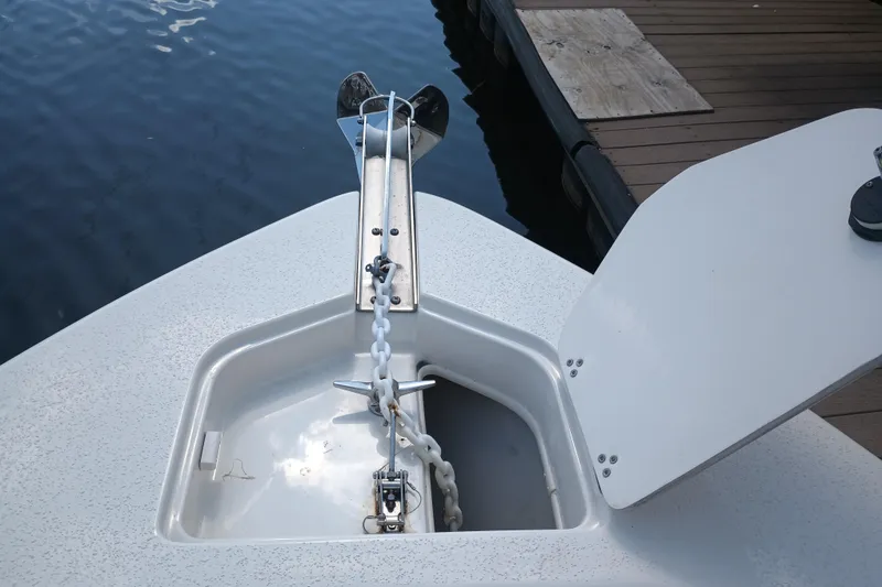 Slide: The Image of Anchor compartment of 2022 Sea Chaser 22 HFC boat at dockside. - 27