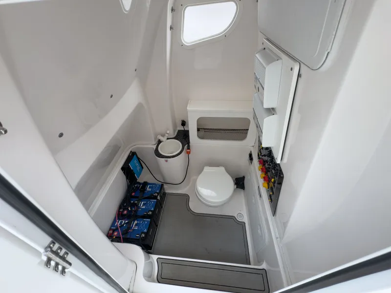 Slide: The Image of Interior of 2022 Sea Fox 288 Commander with toilet and electronics. - 32