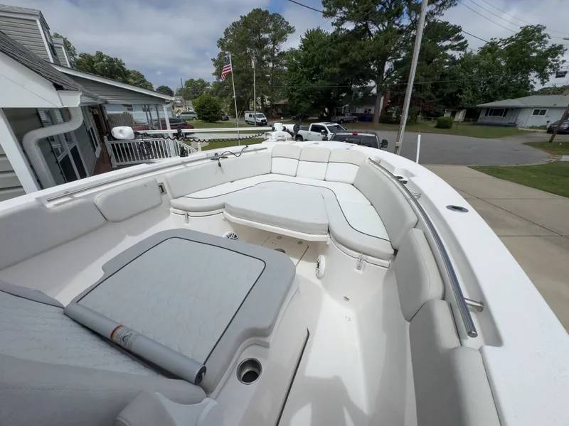 Slide: The Image of Interior view of a 2022 Sea Fox 288 Comander boat at dock. - 49