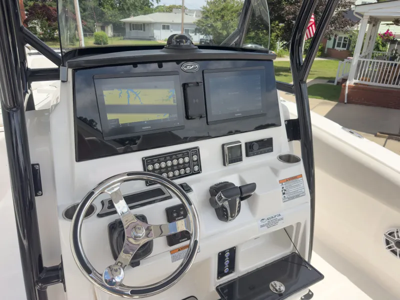 Slide: The Image of Helm console of a 2022 Sea Fox 288 Commander boat. - 6