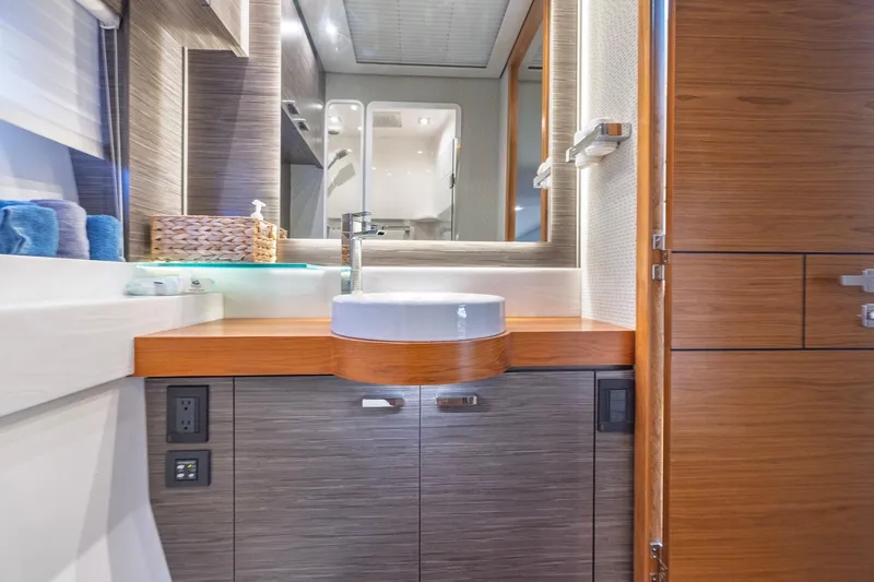 Slide: The Image of Luxurious bathroom interior of 2020 Tiara Yachts C53 Coupe with modern fixtures. - 69