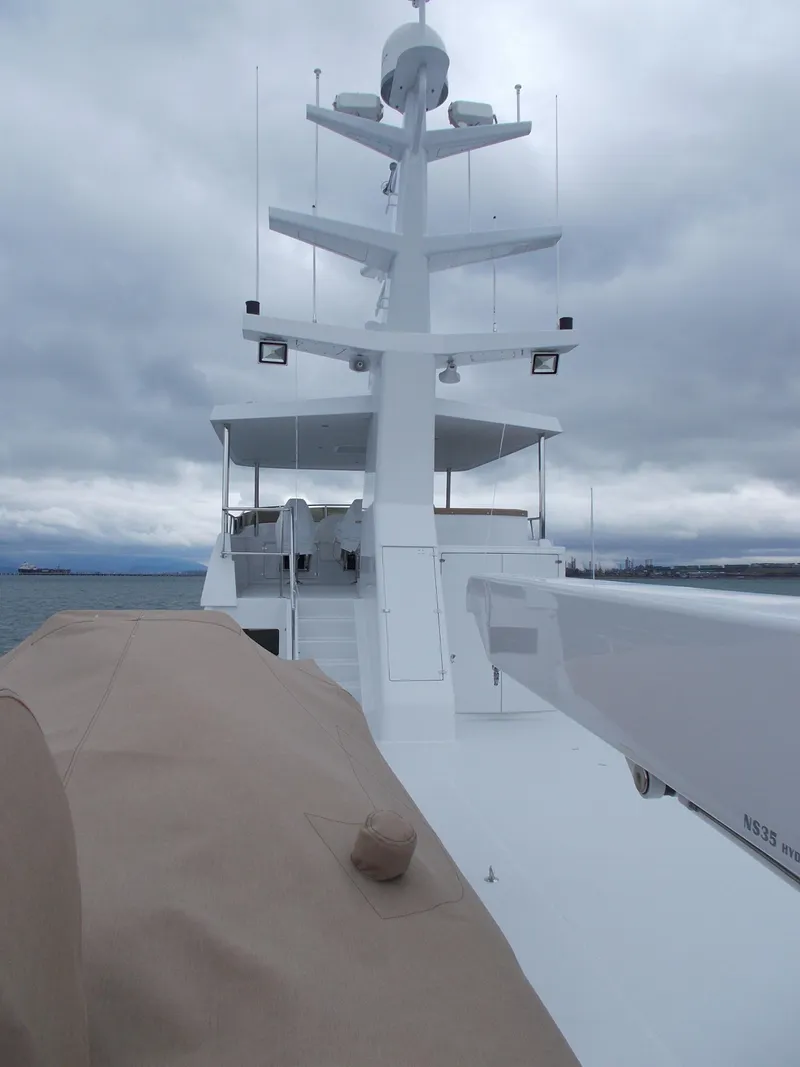 Slide: The Image of 2017 Northern Marine Expedition yacht deck with overcast sky. - 15