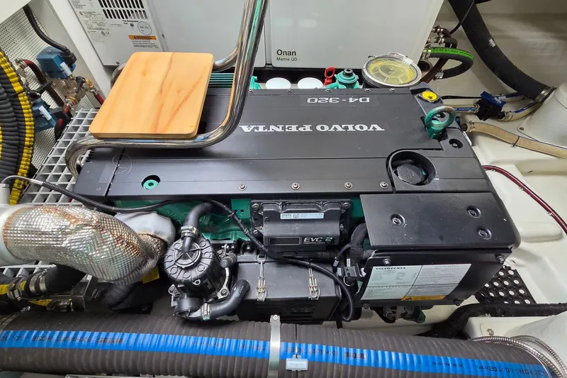Slide: The Image of Volvo Penta engine in Moon 60 yacht, 2025 model, showcasing advanced marine engineering. - 36