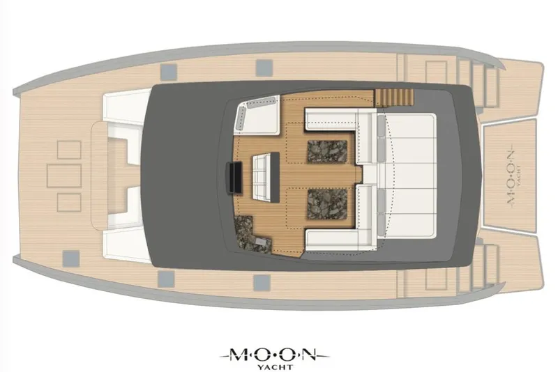 Slide: The Image of Top view layout of 2025 Moon 60 yacht interior design. - 37