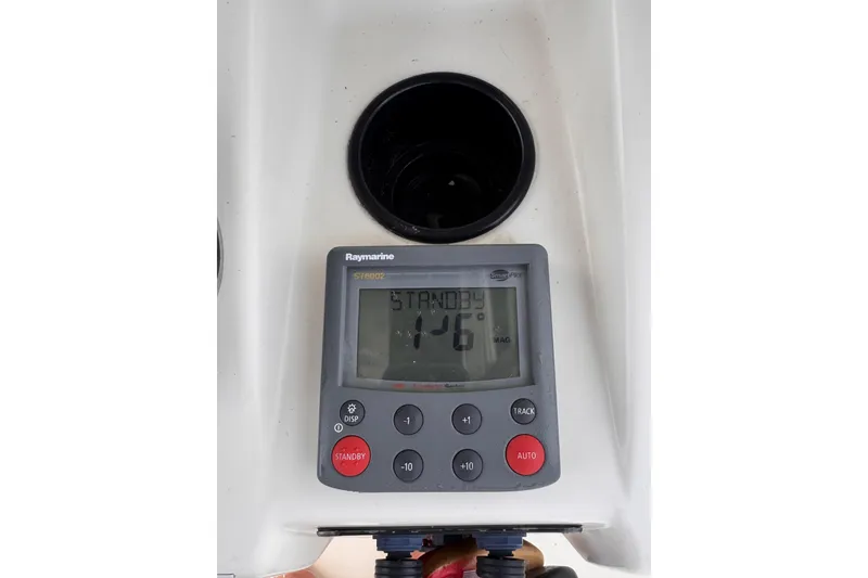 Slide: The Image of Raymarine ST6002 autopilot display on 2004 Pursuit 2670 Cuddy Console boat. - 31