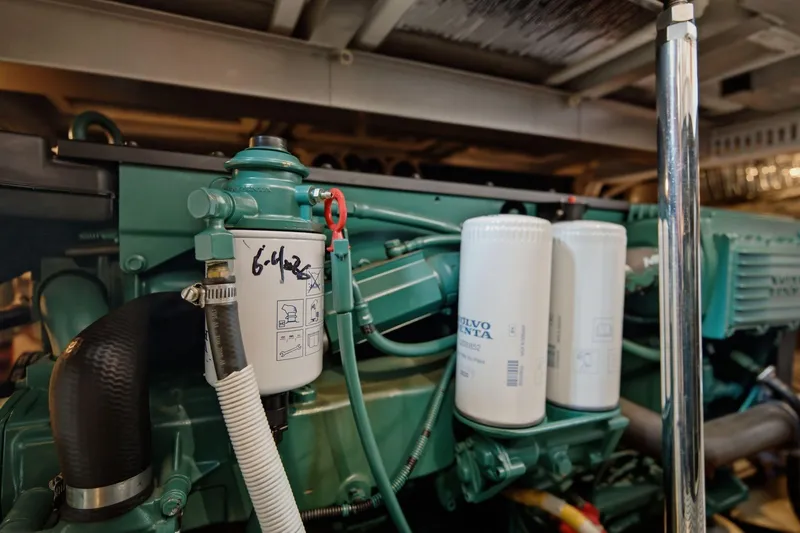 Slide: The Image of Engine room of 2005 Carver 39 Motor Yacht with Volvo Penta components. - 47
