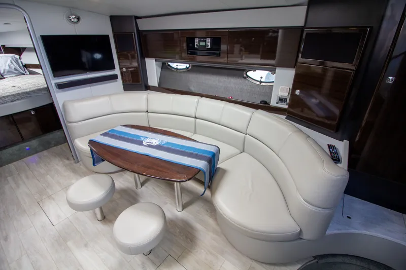 Slide: The Image of Interior of a 2016 Formula 40 Performance Cruiser with leather seating. - 17