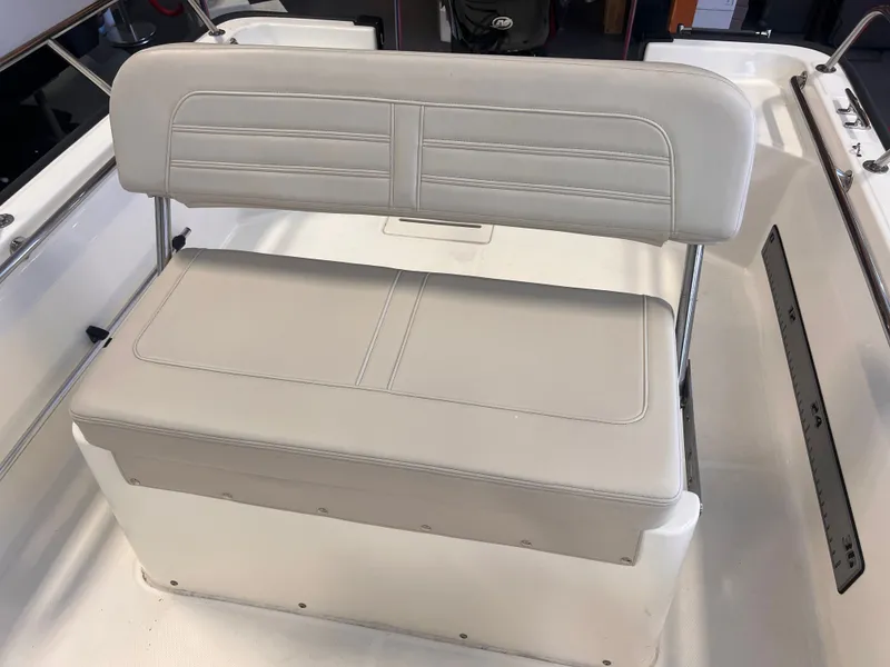 Slide: The Image of Bench seat on a 2023 Boston Whaler 150 Montauk boat. - 9