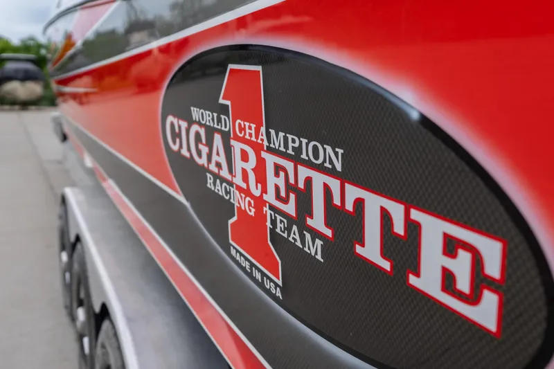 Slide: The Image of 2006 Cigarette 39' Top Gun Unlimited boat with racing team logo. - 15