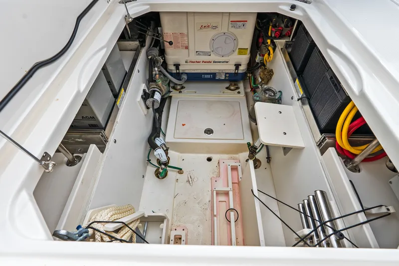 Slide: The Image of Interior of Pursuit DC 365 Dual Console boat, 2021 model. - 31