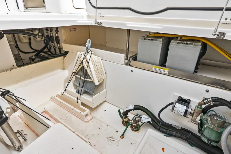 Slide: The Image of Interior of Pursuit DC 365 Dual Console boat, 2021 model. - 33