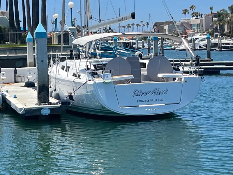 Slide: The Image of Hanse 418 yacht docked in marina, 2021 model, sunny day, calm waters. - 14