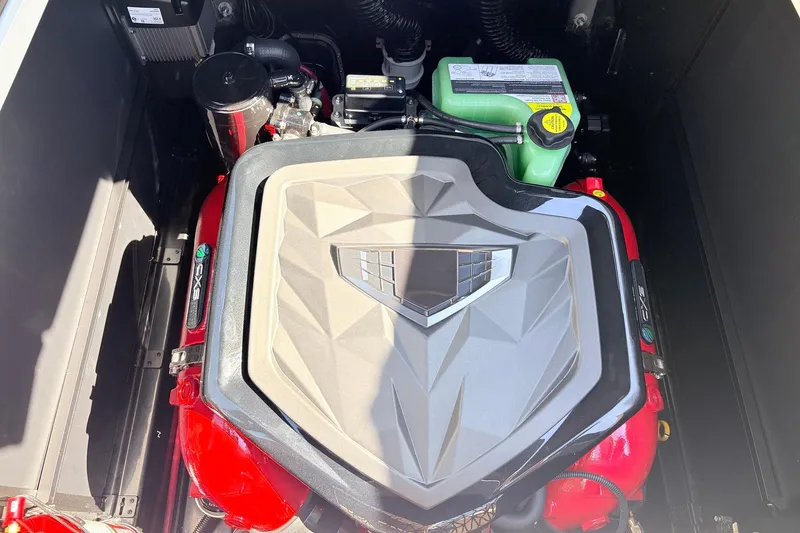 Slide: The Image of 2026 Nautique Super Air Nautique G23 engine compartment with modern design and components. - 64