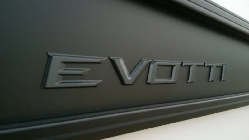 Slide: The Image of Close-up of Evotti 525 CS logo, model 2026. - 18
