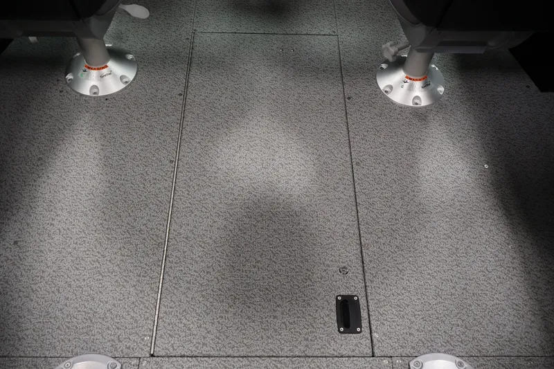 Slide: The Image of Interior floor of 2026 Crestliner 1850 Commander boat with pedestal mounts. - 21