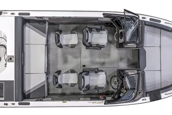 Slide: The Image of Top view of 2026 Crestliner 2050 Sportfish boat interior with seating arrangement. - 2