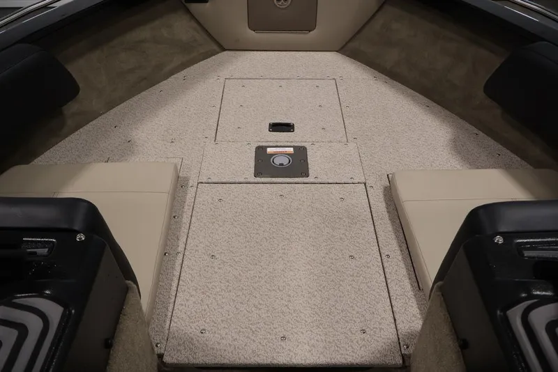 Slide: The Image of Interior view of 2026 Crestliner 2050 Sportfish boat, featuring spacious seating and storage. - 11