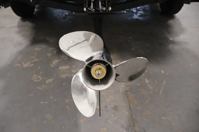 Slide: The Image of Propeller of 2026 Crestliner 2050 Sportfish boat on a concrete floor. - 37