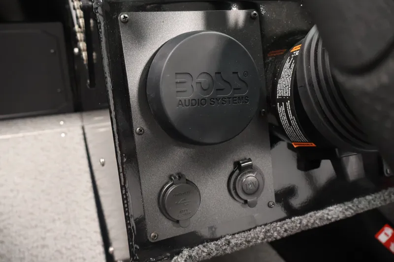Slide: The Image of Audio system panel in 2026 Crestliner 2050 Commander boat featuring Boss Audio Systems. - 17