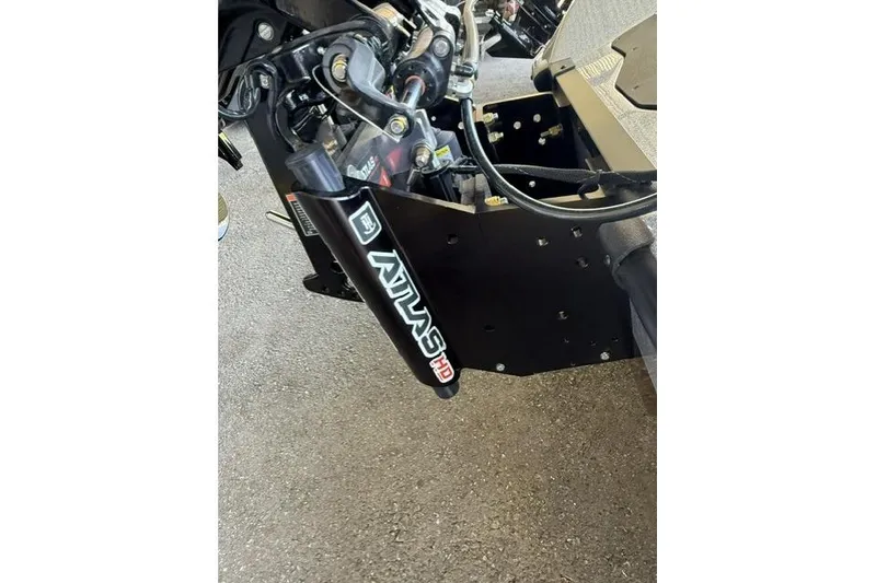 Slide: The Image of Close-up of 2026 Ranger Z521R Cup-Equipped boat's suspension system with KYB shock absorber. - 5