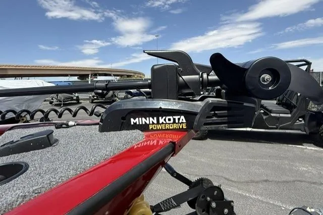 Slide: The Image of Tracker Super Guide V-16 T boat with Minn Kota PowerDrive motor, 2026 model. - 10