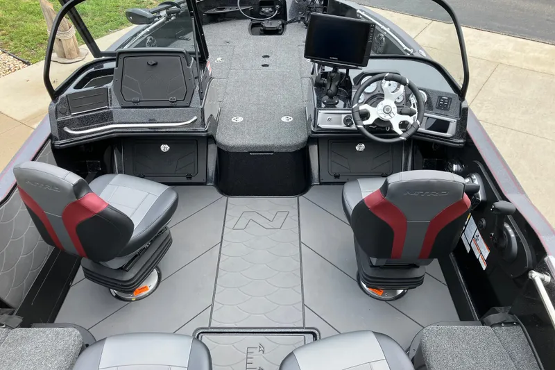 Slide: The Image of 2026 Nitro ZV20 Pro boat interior with dual seats, steering wheel, and control panel. - 4