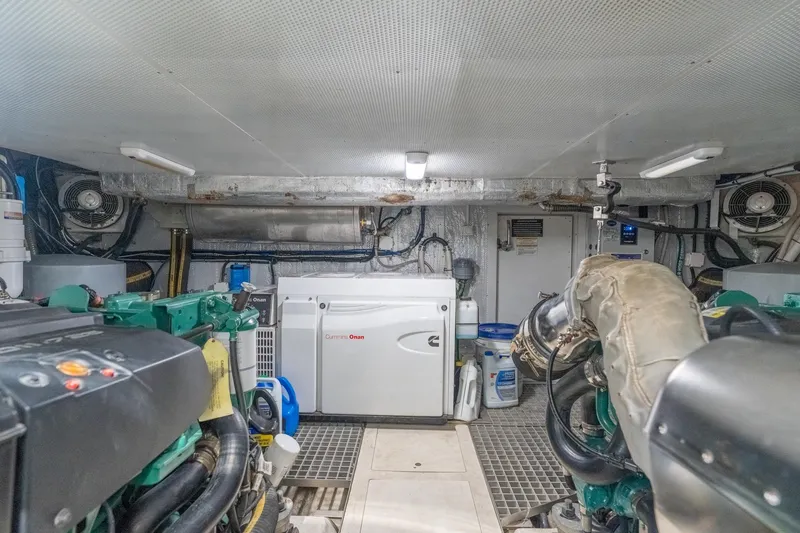 Slide: The Image of Engine room of 2017 Galeon 550 Fly yacht with Cummins Onan generator. - 57
