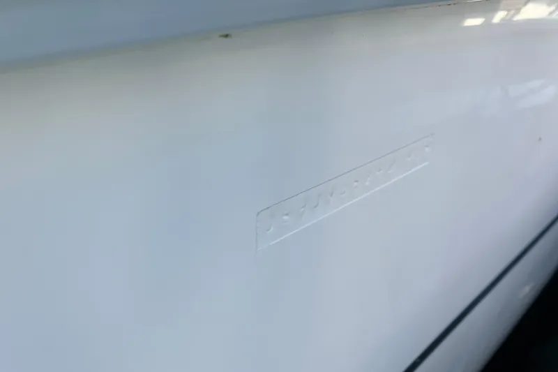 Slide: The Image of Close-up of a 2005 Hunter 36 hull with embossed serial number. - 11
