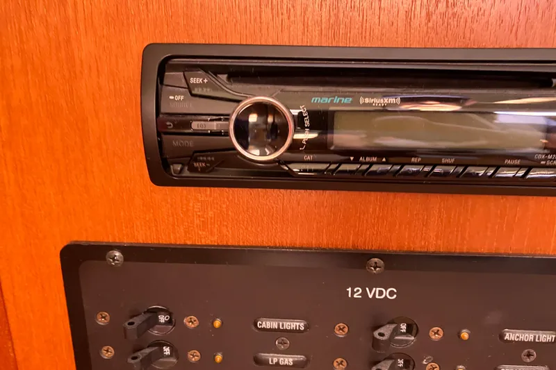Slide: The Image of Marine stereo and control panel on a 2005 Hunter 36 yacht. - 35