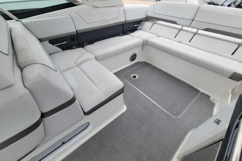 Slide: The Image of Luxurious interior of a 2019 Formula 350 Crossover Bowrider with spacious seating. - 19